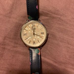 Fossil leather band watch 3 extra bands included.